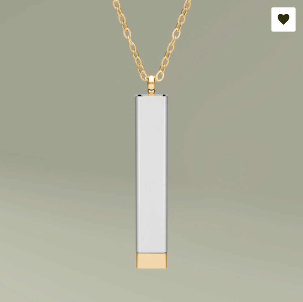 Hidden Message Sliding Bar Necklace | Engraved Secret Tube Pendant