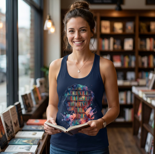 Book Lover Floral Racerback Tank