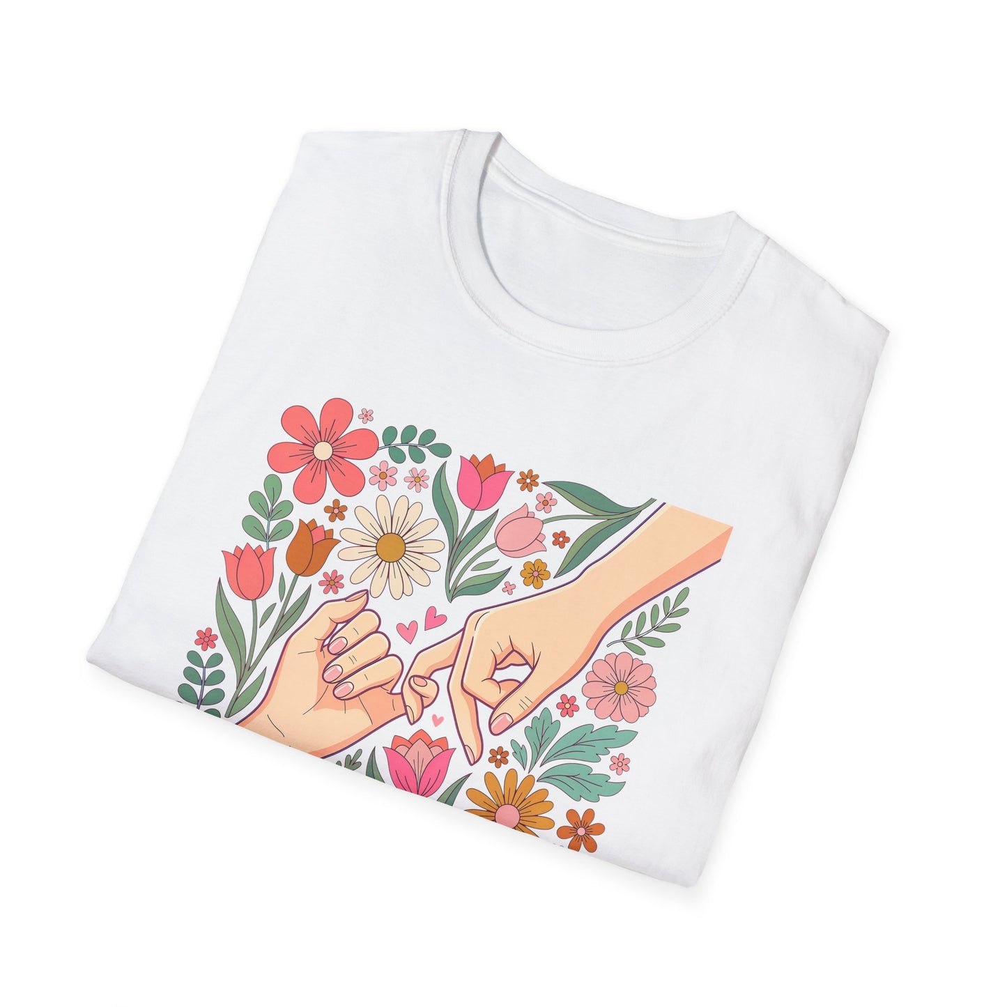 Personalized Floral Pinky Promise Tee| Gift for Moms or Best Friends