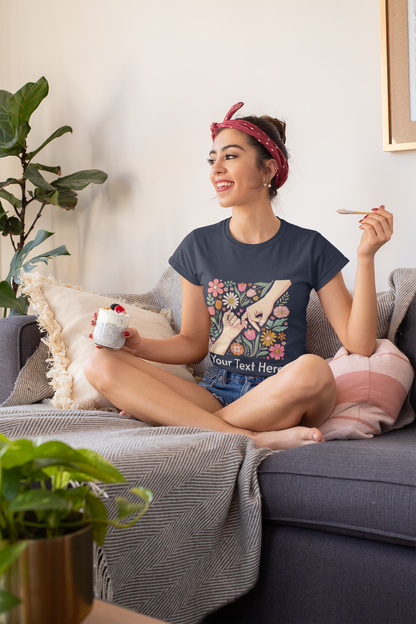 Personalized Floral Pinky Promise Tee| Gift for Moms or Best Friends