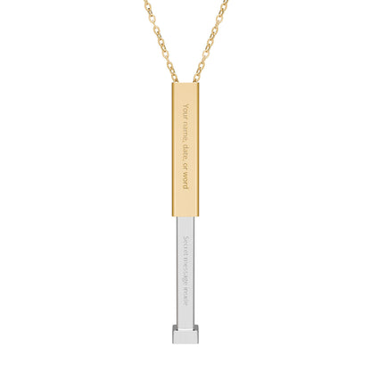 Hidden Message Sliding Bar Necklace | Engraved Secret Tube Pendant