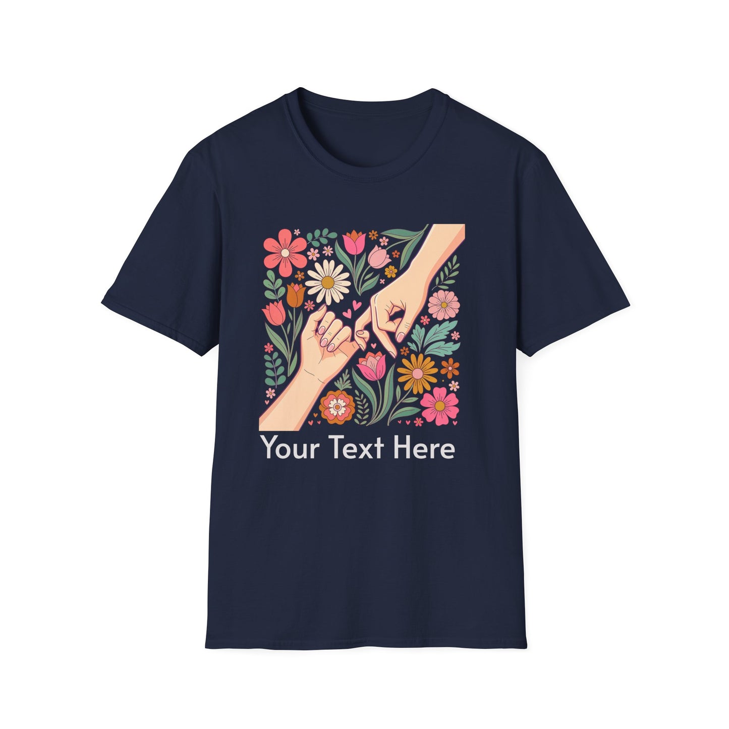 Personalized Floral Pinky Promise Tee| Gift for Moms or Best Friends