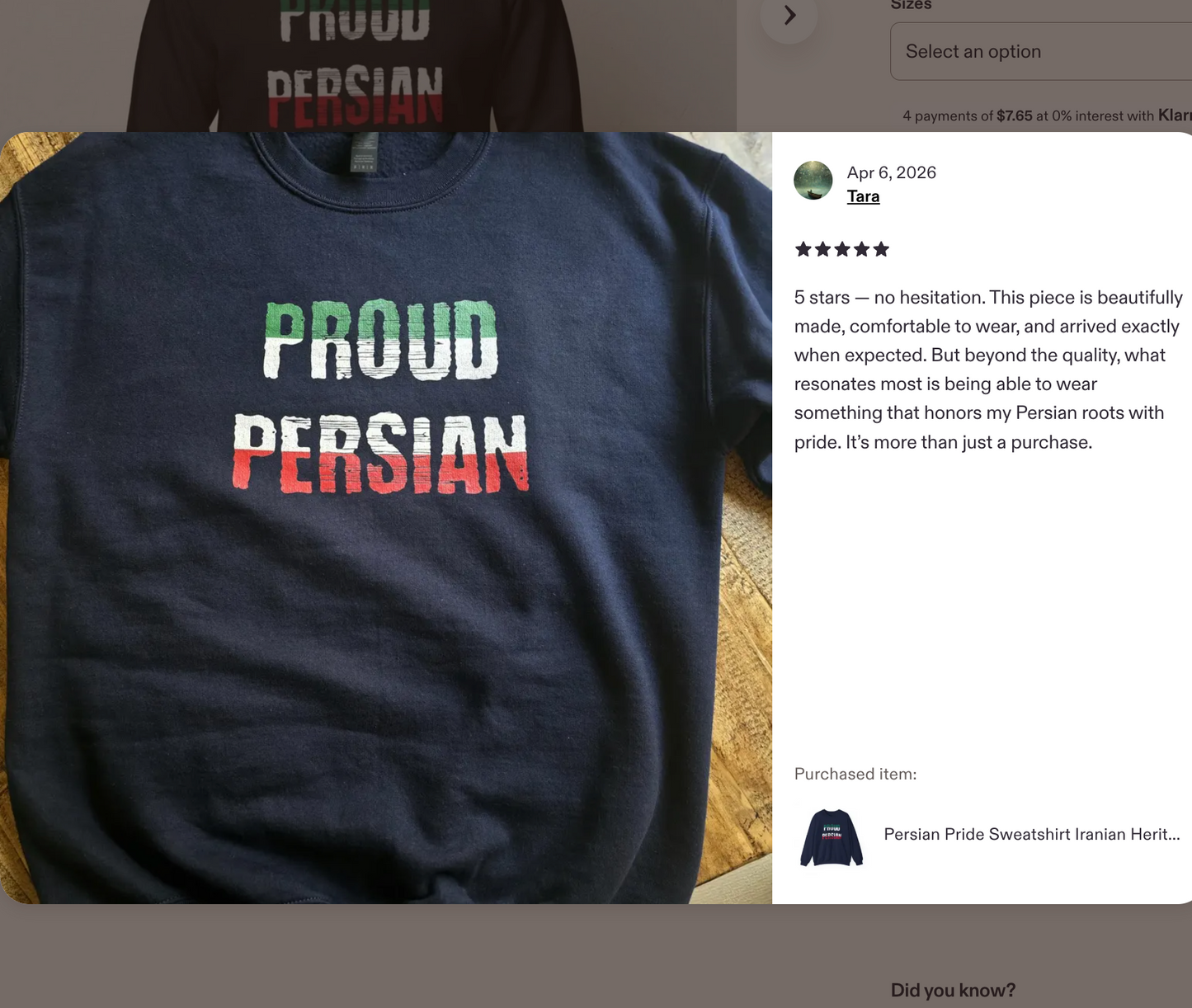 Proud Persian Crewneck Sweatshirt | Iranian Heritage Gift |  Unisex Crewneck Sweatshirt