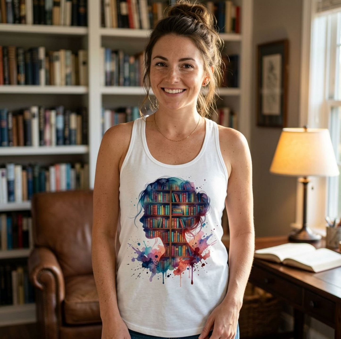 Book Lover Floral Racerback Tank