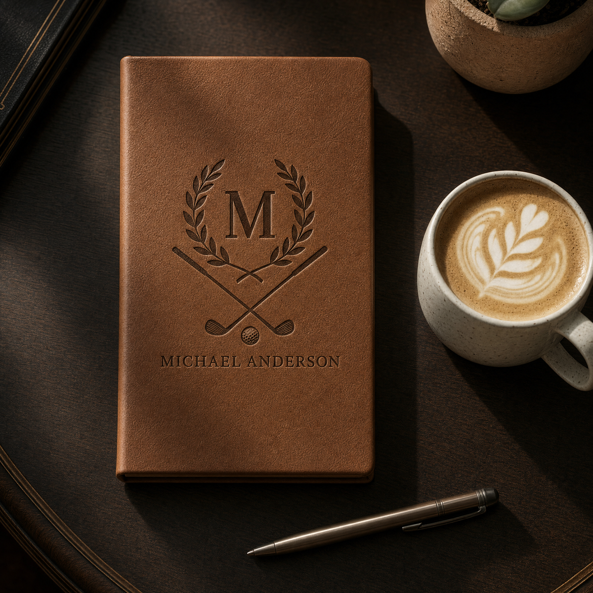 Vegan Leather Journal — Custom Engraved Notebook for Notes & Gifts